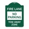 Signmission Designer Series No Parking Tow-Away Zone, Green & White Aluminum Sign, 18" x 24", GW-1824-23605 A-DES-GW-1824-23605 - alternate 1